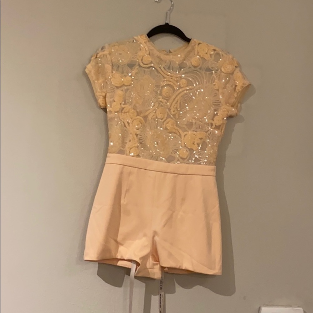 HOUSE OF CB SEQUIN BLUSH KARITA ROMPER